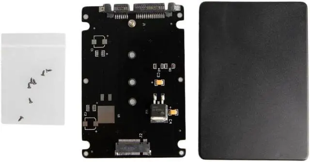 Alt view image 2 of 6 - B+M Key Socket 2 M.2 NGFF (SATA) SSD to 2.5 SATA Adapter Card with Case New
