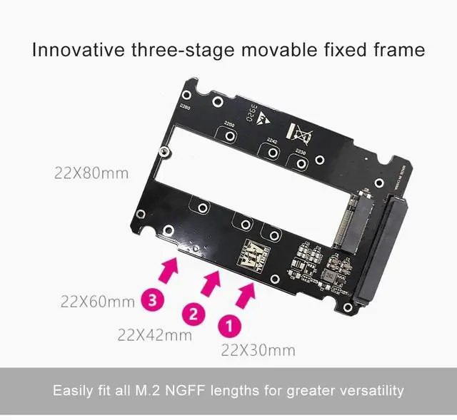 Alt view image 2 of 6 - JEYI S118S M.2 NGFF to SATA Adapter Card NGFF 67PIN to 22Pin SATA3 Adapter M2 SSD Stents Support iOS/Windows XP/7/8/10/Linux
