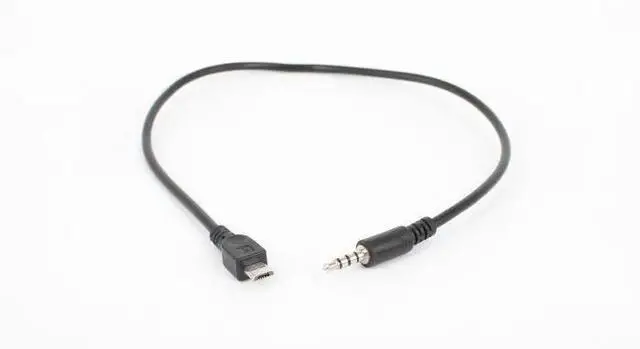 Alt view image 3 of 5 - 3.5mm Stereo Plug Male to Micro USB 5Pin Male Adapter Converter Audio Cable Black 40cm