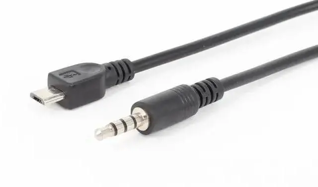 Alt view image 5 of 5 - 3.5mm Stereo Plug Male to Micro USB 5Pin Male Adapter Converter Audio Cable Black 40cm