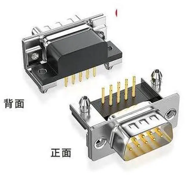 Main image of 1PCS 3U Gold Plated Solid Pin DR9 MALE feMALE PCB Mount serial port CONNECTOR RIGHT ANGLE DB9 D-Sub RS232 COM CONNECTORS Adapter