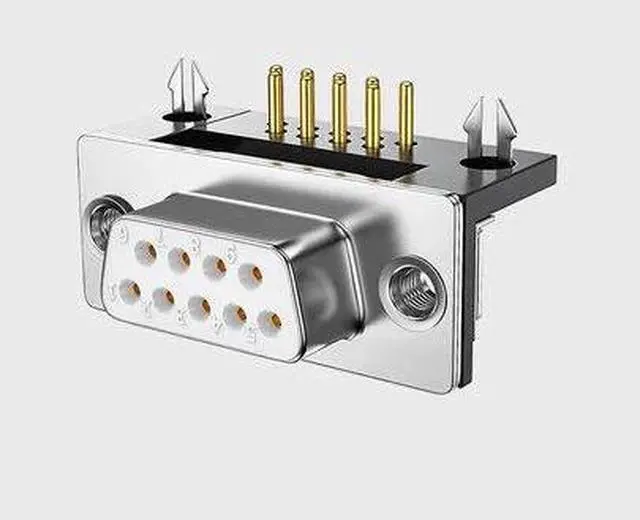 Alt view image 4 of 4 - 1PCS 3U Gold Plated Solid Pin DR9 MALE feMALE PCB Mount serial port CONNECTOR RIGHT ANGLE DB9 D-Sub RS232 COM CONNECTORS Adapter