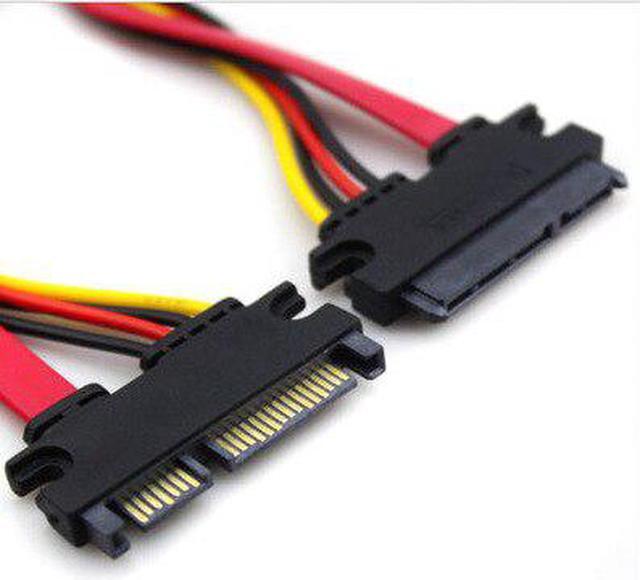 Alt view image 2 of 4 - SATA Extender Cable 22Pin Male to Female 7+15 Pin Serial ATA SATA Data Power Combo Extension Cables Cord 30CM