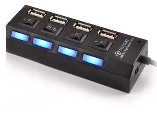 Alt view image 3 of 6 - USB2.0 Hub Four 4 Port USB hubs Splitter with Separate Switch 480Mbps USB2.0 Hight-Speed for Pc Mac Computer Laptop Usb