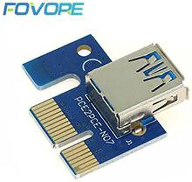 Alt view image 5 of 6 - 6pin SATA Power PCI Express 16X Slot Riser Card USB 3.0 PCI-E PCI-Express 1x to 16x PCIE Riser for Bitcoin BTC Miner Mining