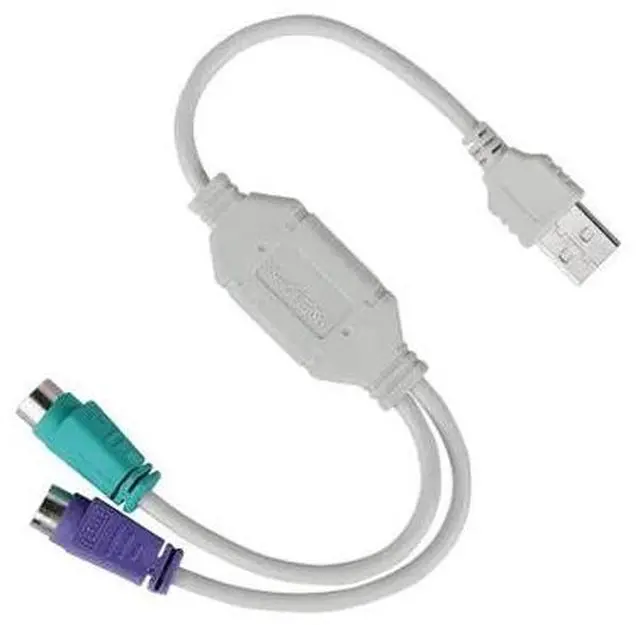 Alt view image 6 of 6 - USB Male To PS/2 PS2 Female Cable Adapter Converter Use USB  to PS2 Cord  Converter Adapter For Keyboard Mouse  white
