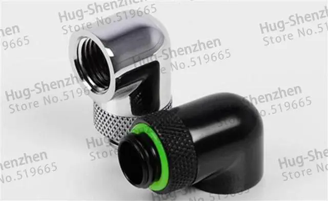 Alt view image 3 of 3 - Black Silver G1/4''thread 90 degree two Rotary Fitting Adapter Rotating 90 degrees water cooling Adaptors TWT90S-V2