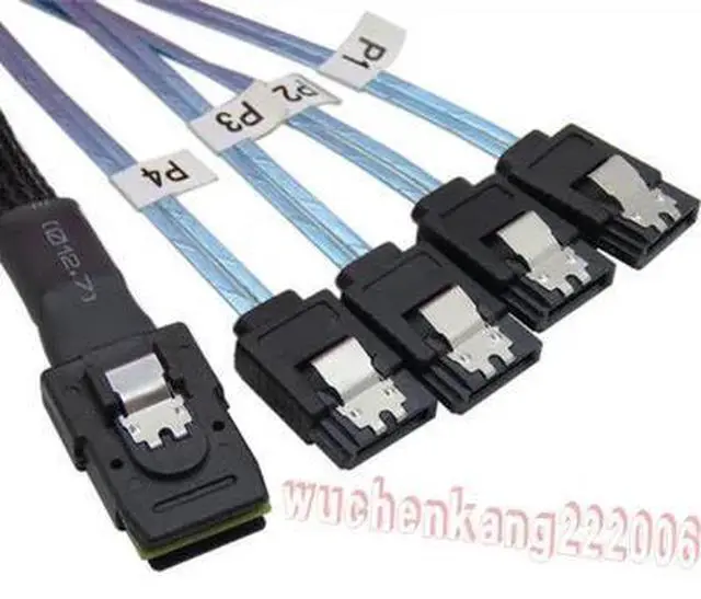 Main image of 1pcs Mini SAS 4i SFF-8087 36P 36-Pin Male to 4 SATA 7-Pin Splitter Adapter Cable
