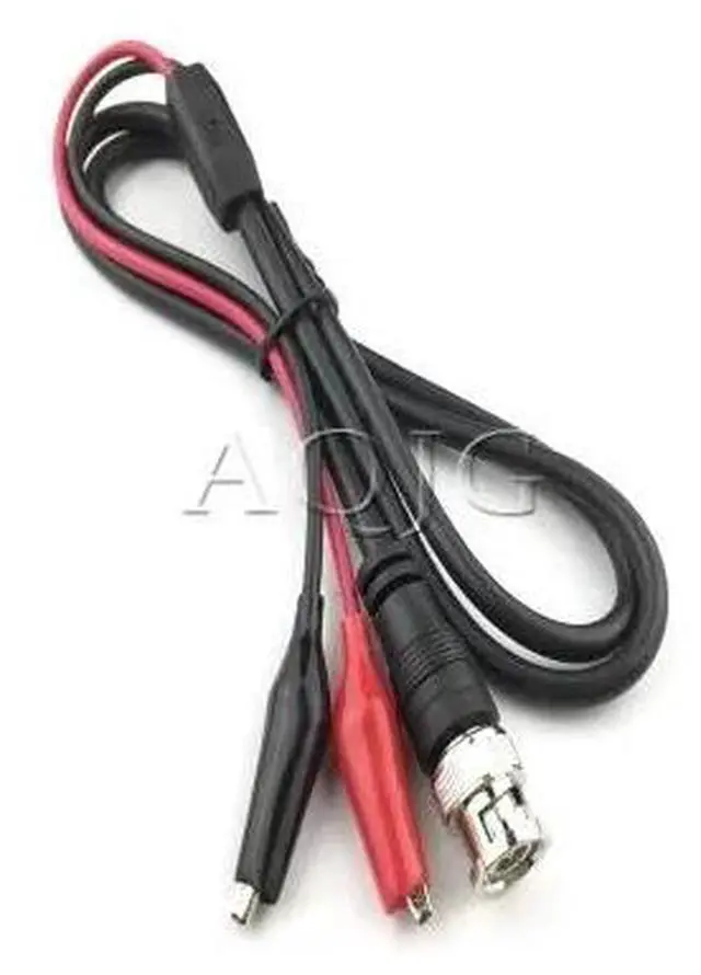 Main image of BNC Q9 Male Double Dot Crocodile Oscilloscope Lead Test Probes Cable 1M 10pcs