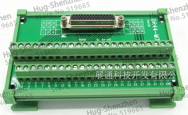 Alt view image 3 of 3 - DB44 D-SUB DR-44 44 pins DR44 Female 44pin port  din rail mounting Terminal block adapter converter PCB board Breakout 3 row