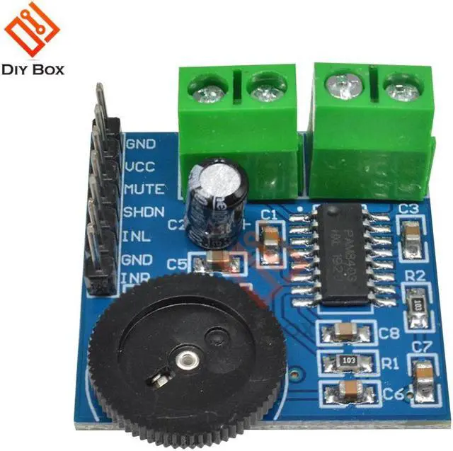 Alt view image 3 of 4 - PAM8403 Class D power Amplifier Board module 5V 3W * 2 Audio Stereo AMP Volume Control Sound Board amplifier for speakers