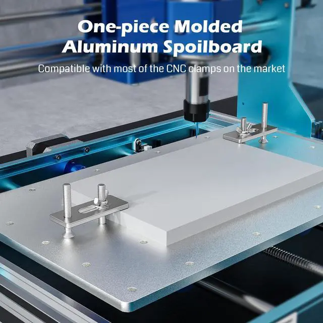 Alt view image 6 of 7 - 3018-PROVer V2 CNC Milling Machine, Desktop CNC for Beginners with Limit Switches & Emergency-Stop, Upgraded Z Axis Aluminum Spoilboard, Working Area 284 x 180 x 40mm (11.2 x 7.1 x 1.6 inches)