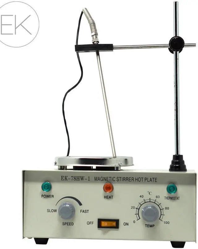 Alt view image 2 of 5 - Magnetic stirrer heating hot plate set,100 - 2000 rpm stir speed, rt - 100 c temp, 250 w heat, 5 stir bars - perfect lab equipment supplies for science lab, craft homebrew, yeast starter by EK