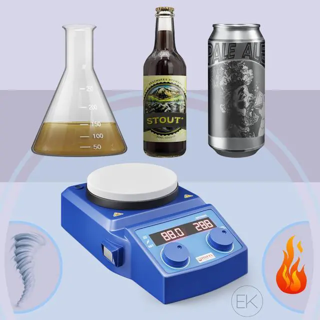 Alt view image 6 of 6 - Four E's Scientific Digital magnetic stirrer heating hot plate, 100  1500 rpm stir speed, rt  280 degree c temp, 600 w heat power, 5000ml max, lab equipment supply science lab, craft homebrew