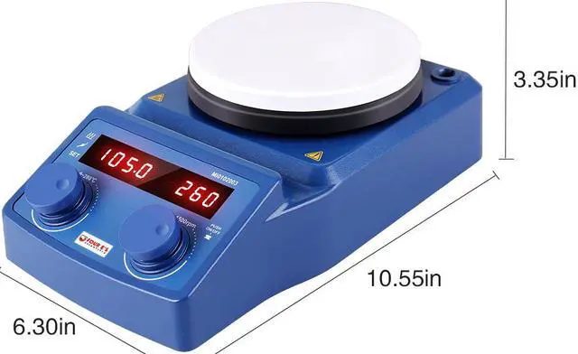 Alt view image 4 of 6 - Four E's Scientific Digital magnetic stirrer heating hot plate, 100  1500 rpm stir speed, rt  280 degree c temp, 600 w heat power, 5000ml max, lab equipment supply science lab, craft homebrew