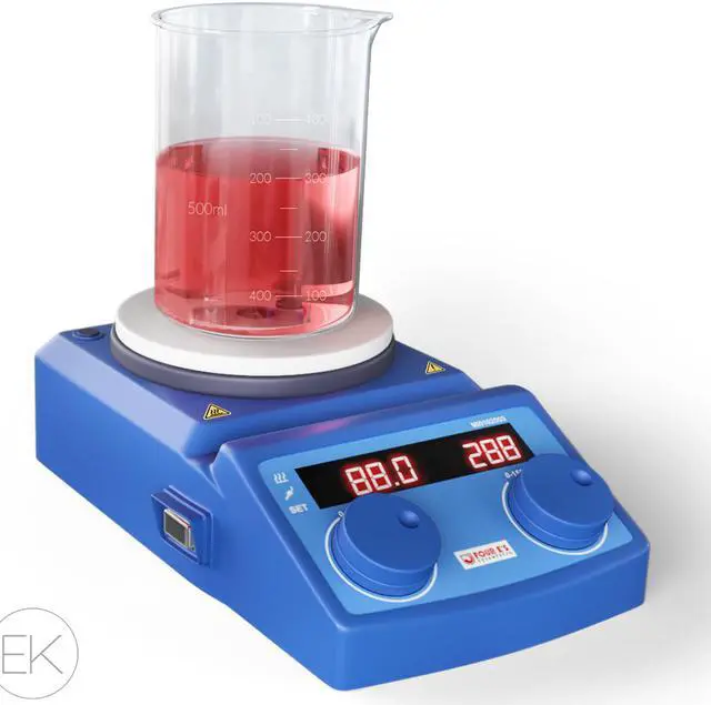 Alt view image 5 of 6 - Four E's Scientific Digital magnetic stirrer heating hot plate, 100  1500 rpm stir speed, rt  280 degree c temp, 600 w heat power, 5000ml max, lab equipment supply science lab, craft homebrew