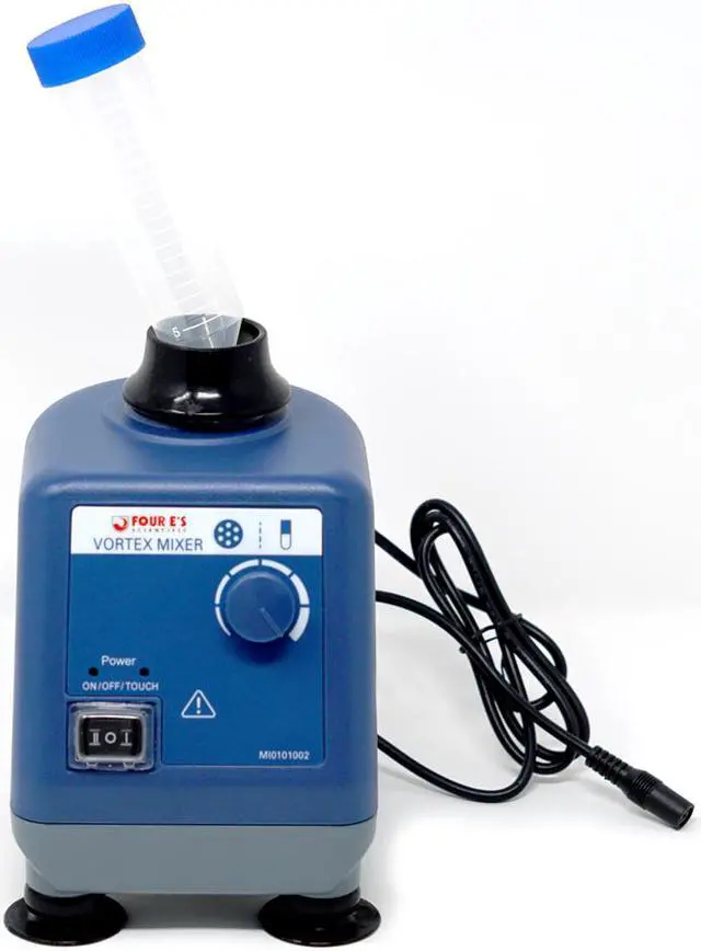 Alt view image 6 of 6 - Four e’s scientific laboratory vortex mixer, speed 0 – 3000 rpm, orbital diameter 6mm, 60 hertz, liquid capacity 50 ml.  Perfect for mixing tattoo ink, acrylic paint, cosmetics, nail polish, solvents