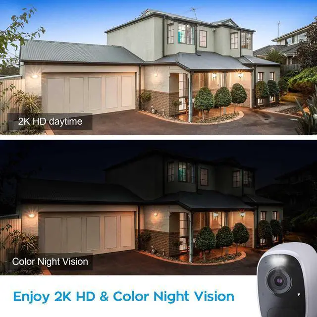 Alt view image 2 of 7 - Kittyhok 2K Wireless Security Camera Outdoor w/ AI Detection, 4MP WiFi Home Surveillance Camera, Rechageable, Color Night Vision, Spotlight, 2-Way Audio, IP66 Weatherproof, Cloud Storage
