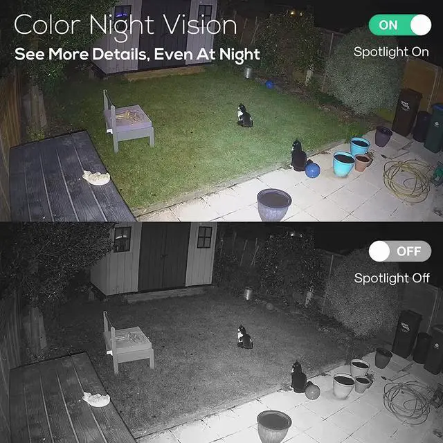 Alt view image 3 of 7 - Kittyhok Solar Home Security Cameras System, 4pcs 2k Ultra Solar Security Camera Outdoor Wireless, Smart Human Detection, Spotlight , Forever Power, 10CH NVR, 60 Days Local Storage, 0 Monthly Fee