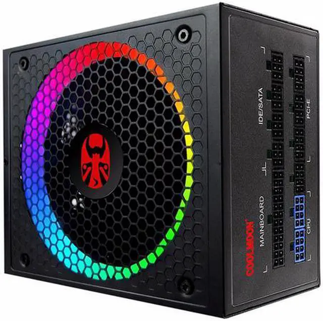 Alt view image 5 of 5 - COOLMOON ATX Power Supply 750W Fully Modular 80+ Gold Certified with Addressable RGB Light - Vairous Color Mode, RGB-750W