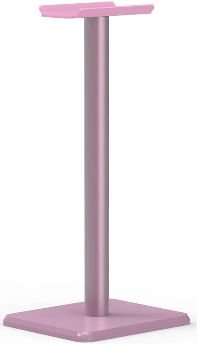 Alt view image 6 of 7 - Headphone Stand Headset Holder  Earphone Stand with Aluminum Supporting Bar Flexible Headrest ABS Solid Base for All Headphones Size (Pink)