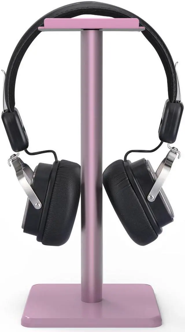 Main image of Headphone Stand Headset Holder  Earphone Stand with Aluminum Supporting Bar Flexible Headrest ABS Solid Base for All Headphones Size (Pink)