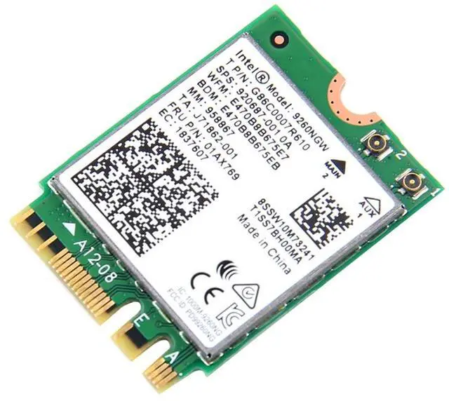 Alt view image 6 of 10 - Dual Band Wireless-AC 9260 Intel 9260NGW NGFF 802.11Ac MU-MIMO 1730Mbps 1.73Gbps WiFi + Bluetooth 5.0 Card Fit Windows 10