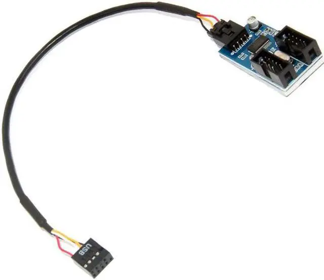 Main image of USB 2.0 Extender 1 to 2 Connector Adapter Port Multilier 9 pin USB header Male 1 to 4 Female Extension Cable Desktop Card HUB