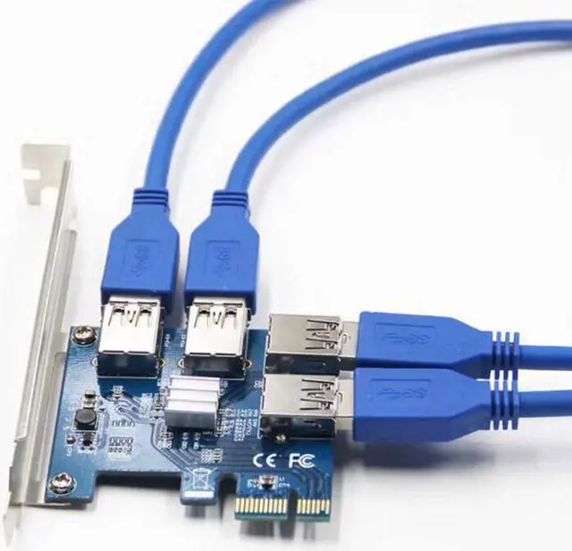 Main image of PCI-E PCI Express Card Expand Cards Board PCIE 1 To 4 USB 3.0 Adapter 4-port Adaptor Riser Card For WinXP/Win7/Win8/Win10