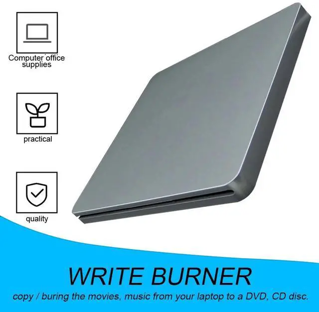 Alt view image 3 of 6 - DVD-RW Laptop External DVD Burner Drives Box Enclosure Case Suction Super Slim USB 2.0 Slot DVD Portatil Drive blu ray