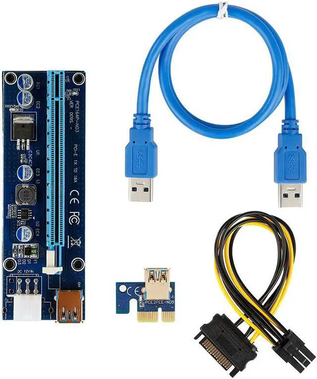 Main image of Selling es VER009S PCI-E Riser Card 60CM USB 3.0 Cable PCI Express 1X to 16X Extender PCIe Adapter for GPU Miner Mining