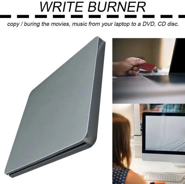 Alt view image 4 of 6 - DVD-RW Laptop External DVD Burner Drives Box Enclosure Case Suction Super Slim USB 2.0 Slot DVD Portatil Drive blu ray