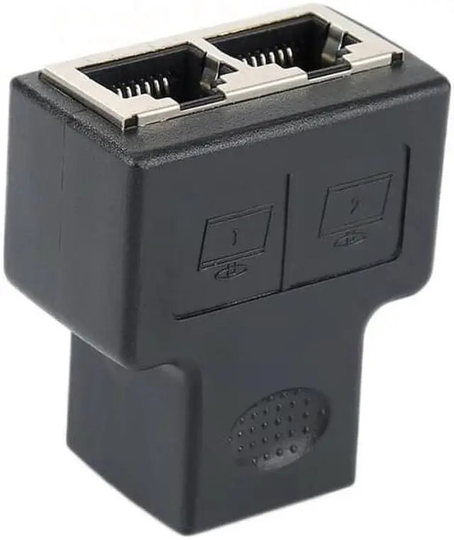 Alt view image 3 of 6 - 2pcs 1 To 2 Way RJ45 Female Splitter LAN Ethernet Network Cable Double Connector Adapter Port Coupler For Laptop Docking Station