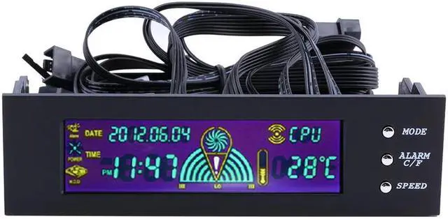 Alt view image 4 of 6 - 1PCS LCD Panel CPU Fan Speed Controller Temperature Display 5.25 inch PC Fan Speed Controller