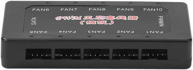 Alt view image 3 of 6 - 1 to 10 Ports 12V 4Pin PWM Cooler Fan HUB SATA Power Extension Splitter Speed Controller Adapter for PC Motherboard Cooling