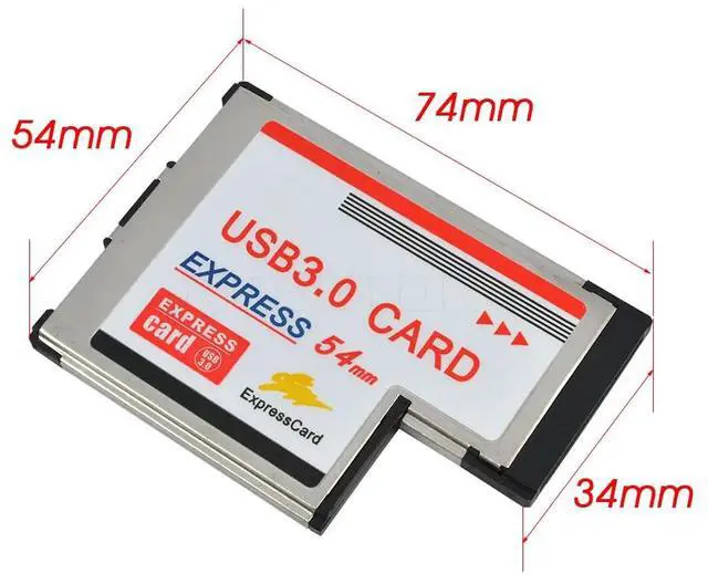 Alt view image 5 of 6 - Kebidumei  Express Card 54mm to USB 3.0 Card 2 Port Expresscard PCI-E to USB Adapter Converter