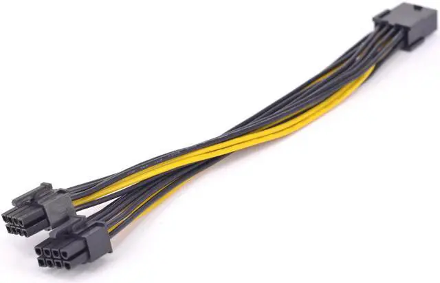 Main image of PCIe GPU 8pin to Dual 6+2Pin Power supply Cable PCI express Graphics card 2 ports 6+2pin to 8Pin power Port Multiplier 18AWG