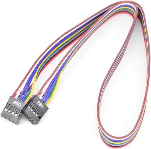 Alt view image 2 of 4 - Desktop 9 Pin USB header Female to Female cable 10Pin USB 2.0 M/M data transfer cable 24AWG 50cm