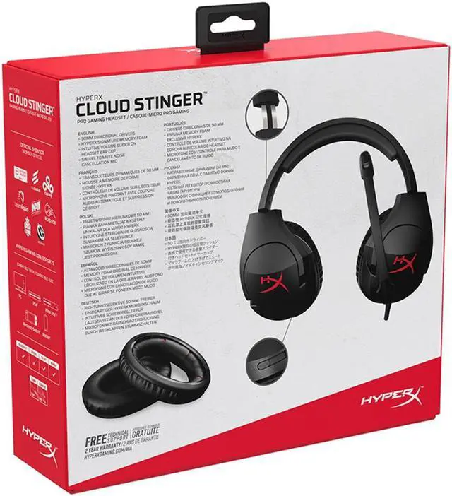 Alt view image 6 of 6 - Original HyperX Cloud Stinger Headphones Gaming Headsets with Mic Auriculares Steelseries Gaming Headset for PC PS4 Xbox Mobile