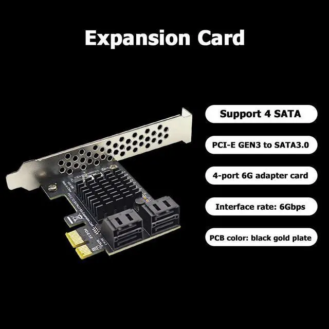 Alt view image 5 of 6 - Pcie 4 Port SATA 3.0 to PCIe x1 GEN3 Expansion Adapter Card with SATA 3 PCI-e PCI Express Converter ASM1064