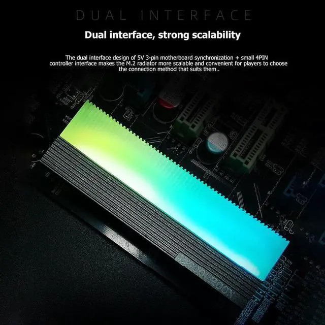 Alt view image 3 of 5 - M2 SSD Heatsink 5V 3Pin ARGB NVME NGFF M.2 2280 Solid State Drive Hard Disk Cooling Radiator Cooler Vest Thermal Pad
