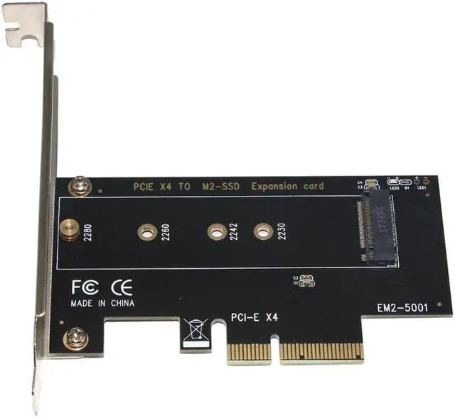 Alt view image 3 of 6 - M key M.2 NVMe SSD to PCIe Adapter Card PCI Express 3.0 x4 2230 2242 2260 2280 Size M.2 SSD Riser Card support PCI-E X4, X8, X16