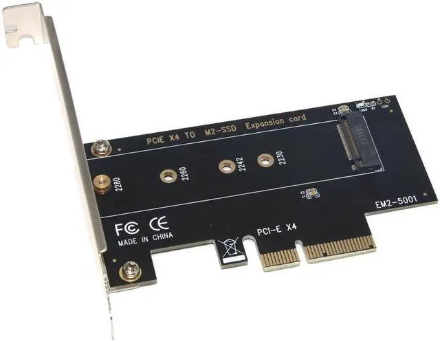 Main image of M key M.2 NVMe SSD to PCIe Adapter Card PCI Express 3.0 x4 2230 2242 2260 2280 Size M.2 SSD Riser Card support PCI-E X4, X8, X16