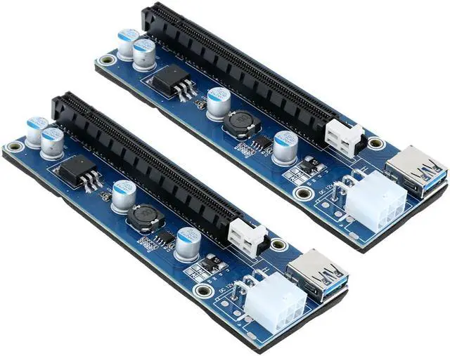 Alt view image 5 of 6 - Expansion Converter USB 3.0 PCI-E Express 1x  Extender Riser Card Adapter 6PIN Power Cable for Bitcoin Miner Mining