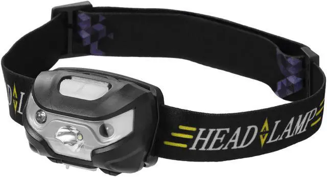 Main image of USB Rechargeable LED Head Lamp Outdoor Running Waterproof Headlight with Motion Sensor 5 Lighting Modes, Black