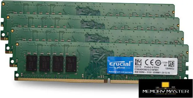 【出品休止・バラ売り】DDR4 2133 8GB x4 (32GB) HPE 803656-081 8GB 1-Rank x4 DDR4-2133MHz CL15 Reg Memory