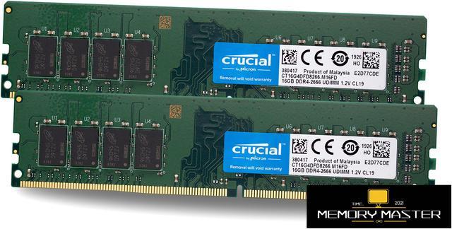 Crucial 32GB(2X16GB) CT16G4DFD8266 DDR4 2666Mhz UDIMM CP4 21300 1.2V  Desktop Memory