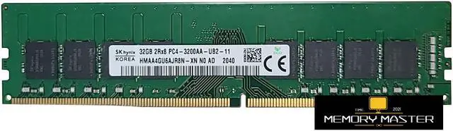 Main image of Hynix 32GB DDR4 PC4-25600 DDR4-3200MHz 1.2V HMAA4GU6AJR8N-XN Desktop Memory RAM