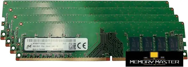 Main image of Micron 32GB(4X8G) MTA8ATF1G64AZ-2G6E1 DDR4-21300 UDIMM 1RX8 PC4-2666V-UA2-11 Desktop Memory