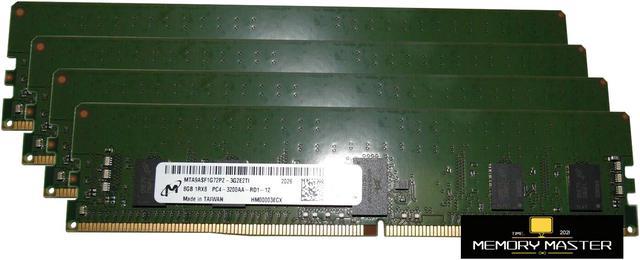 32GB(4X8GB) MEMORY RAM MTA9ASF1G72PZ-3G2E2TI 1XR8 PC4-3200AA REG 
